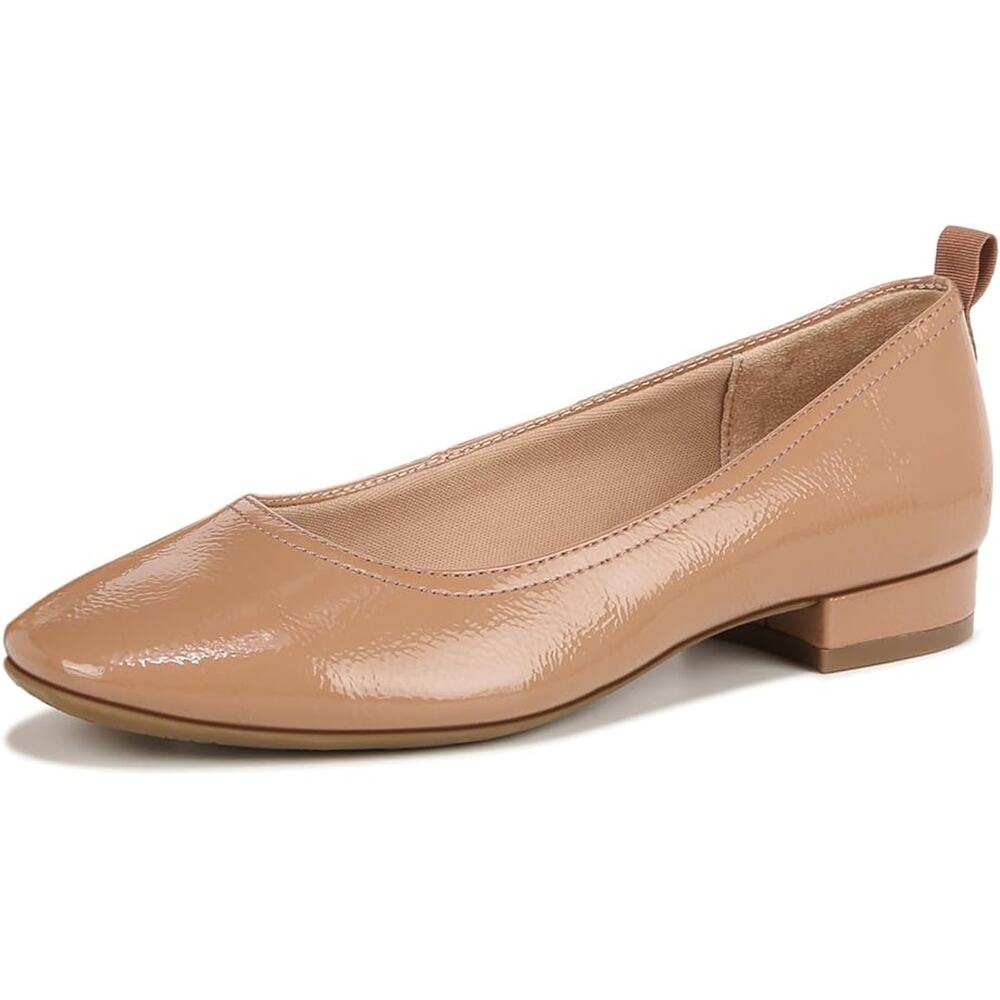 LifeStride Womens Cameo Heeled Flats US 7.5 M EU 38 Nude Tan Slip On NIB